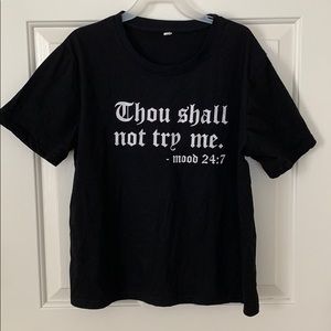 Black Slogan Graphic Tee